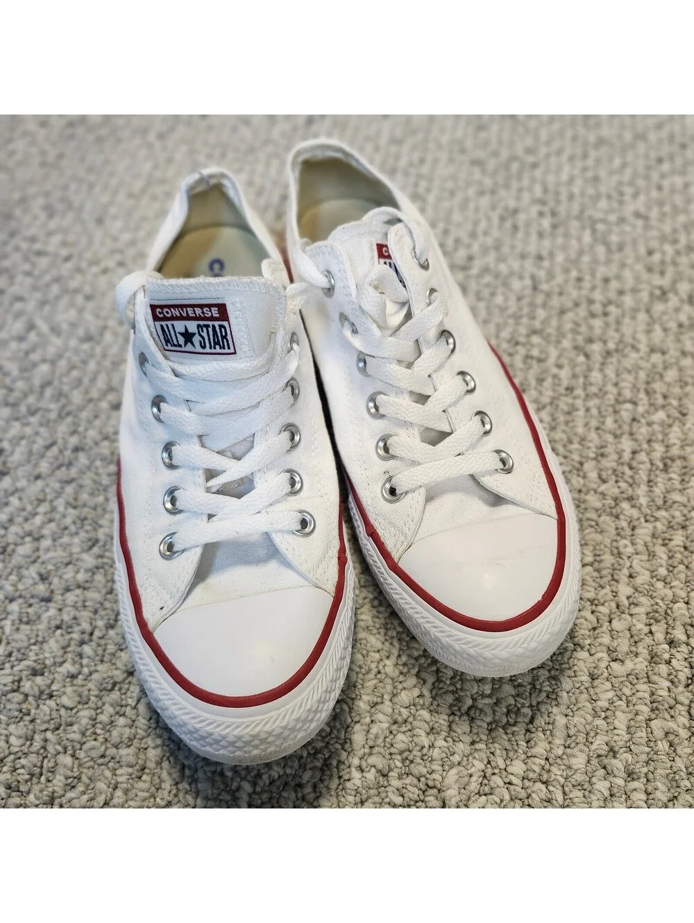 Converse All Star White Low Top Sneakers Size 8 Women's